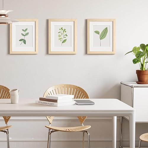 Miniatura 7 de Yaetm Juego de 3 marcos de madera de roble de 11 x 17 pulgadas, marco para póster de madera maciza de 11 x 17 pulgadas, marco de madera natural de