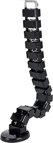 Miniatura 2 de Vwindesk Vertebrae - Kit de gestión de cables  Organizador de cables de entrada cuádruple de escritorio ajustable en altura ajustable, color negro