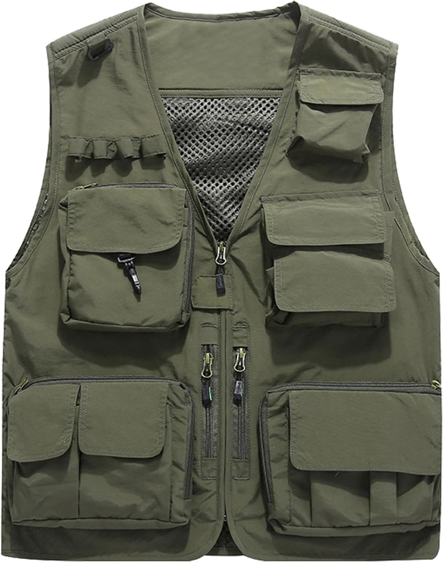 Men's Casual Lightweight Outdoor Fishing Work Safari Travel Photo Cargo Vest Jacket Multi Pockets