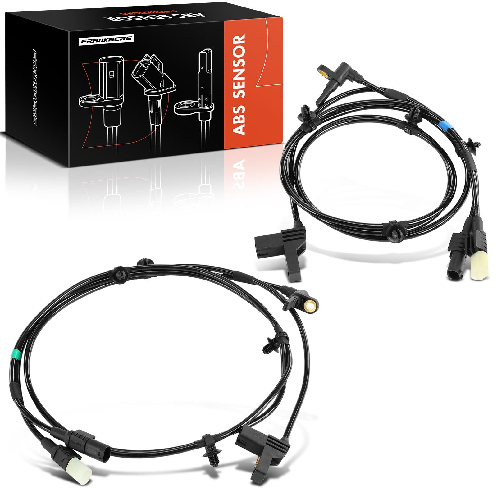 Frankberg 2x ABS Speed Sensor oś tylna lewa prawa 2-biegunowa 6394404706 | Kompatybilny z Vito Bus W639, Viano W639, Vito/Mixto furgon W639