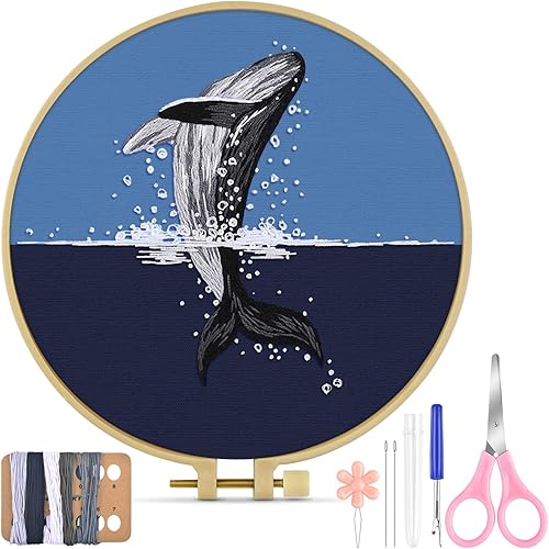 Miniatura 19 de TINDTOP Kit de Bordado para Principiantes Adultos, Kit de Bordado de Pájaros para Principiantes, Incluye Tela de Bordado Aros Hilos para Amantes