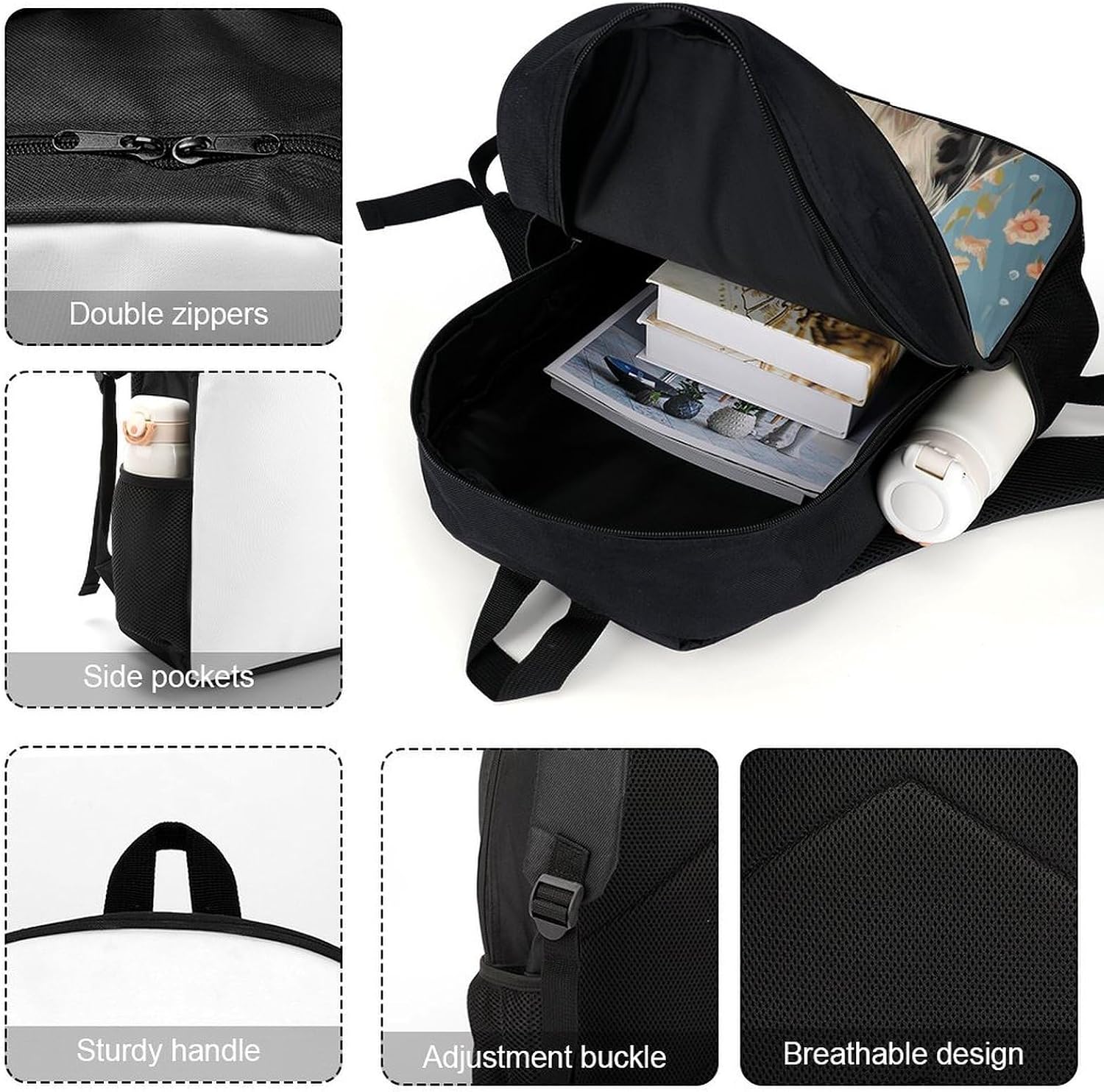 17 Inch Large Laptop Backpack Waterproof Durable Gym Bag Men Women image 4