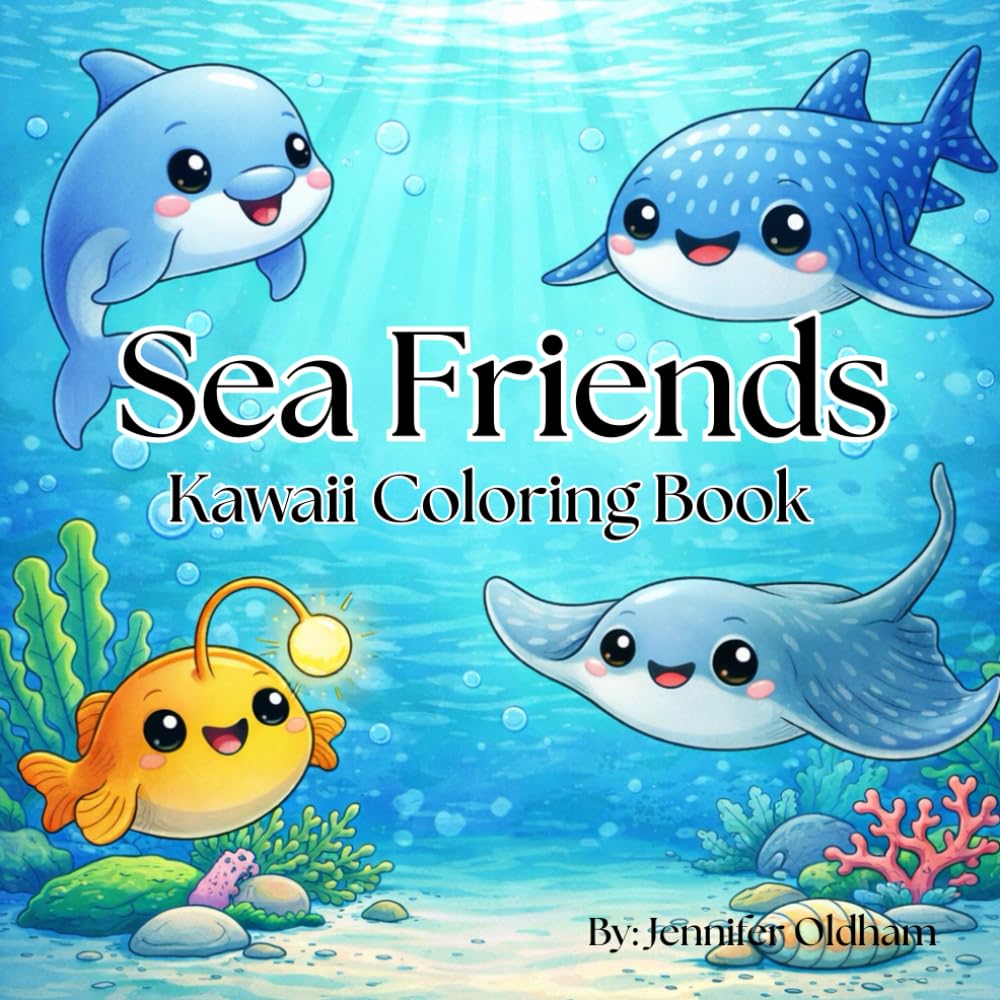 Sea Friends Kawaii Coloring Book