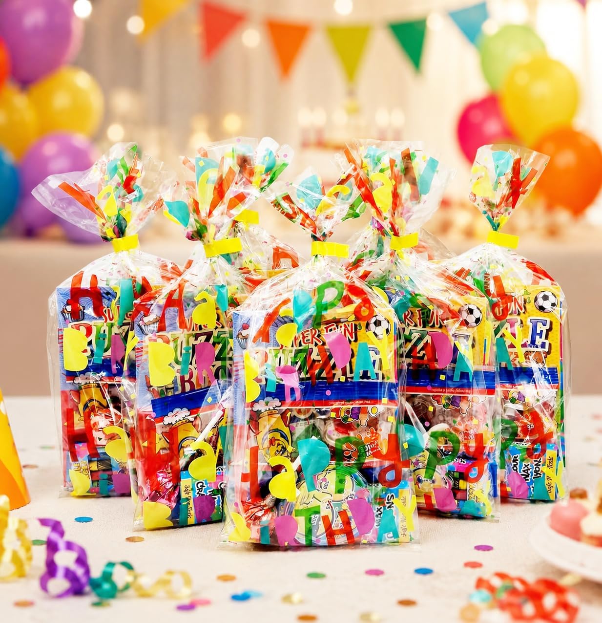 Partyangels 30 x HAPPY BIRTHDAY unisex pre filled party bags with favours and sweets for boys and girls