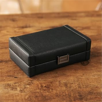CASE ELEGANCE Maxwell 8-Cigar Hard Case, 180 Degree Opening, Black