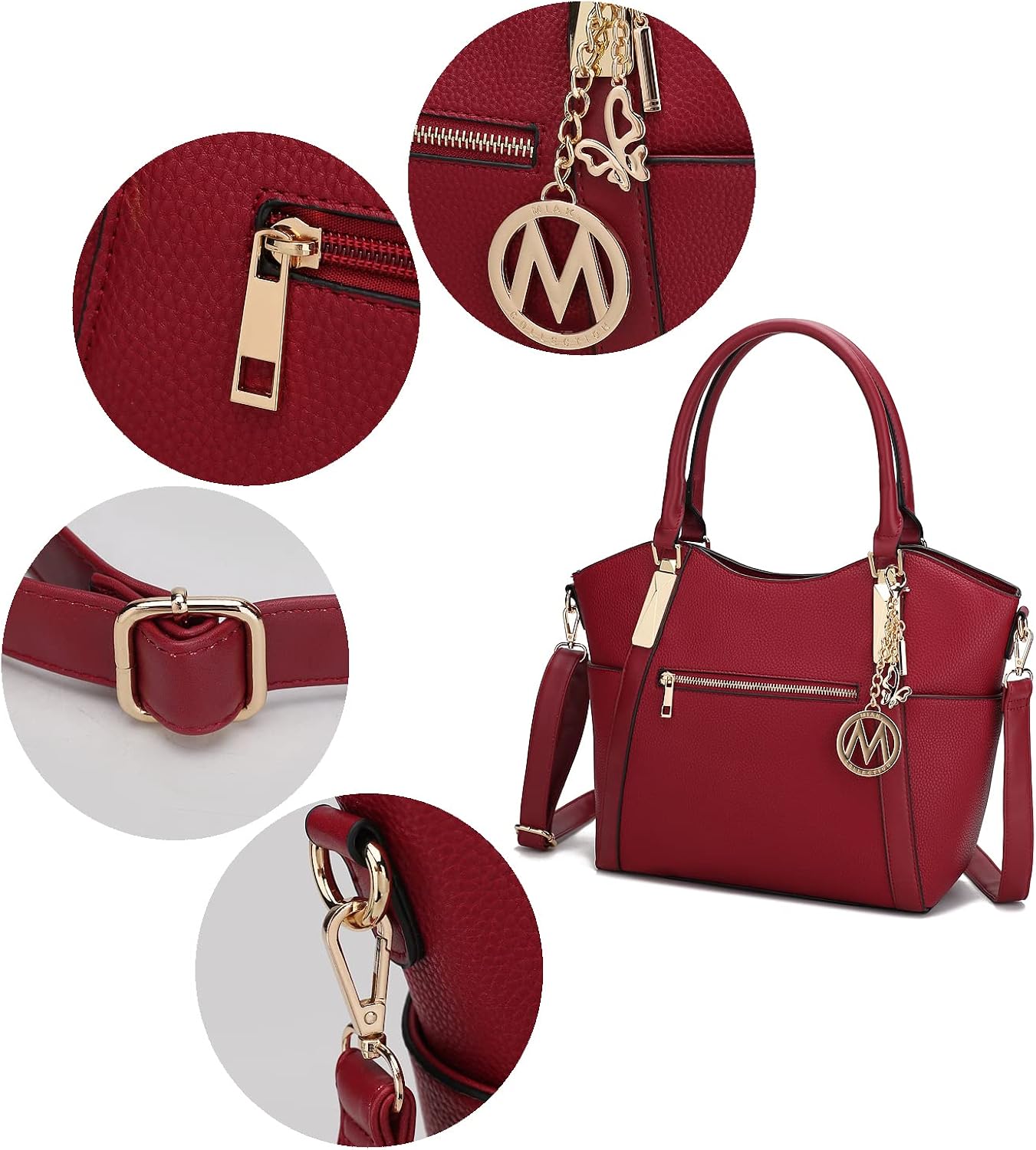 Miniatura 6 de Bolso de hombro MKF para mujer Bolsa de mano de piel sintética, bolsa bandolera con asa superior, bolsillo de moda para mujer