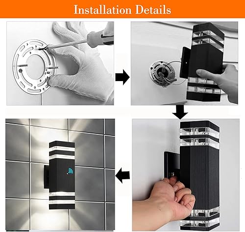 Miniatura 6 de FAISHILAN Luces de pared para exteriores, luces de exterior para casa, lámpara al aire libre, luces de pared para porche, luces de casa al aire