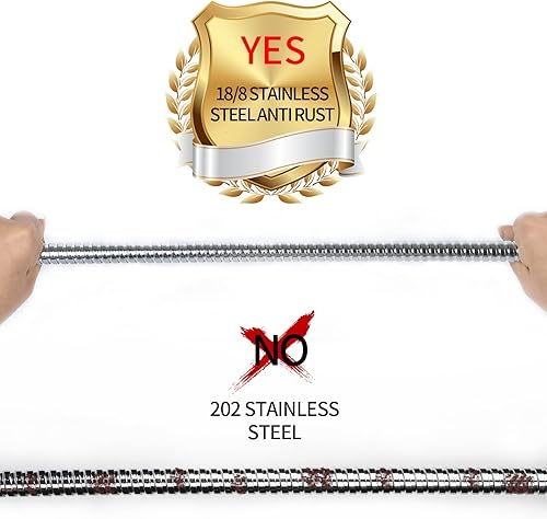 Miniatura 5 de Klabb - Manguera de ducha extra larga de 96 pulgadas, manguera de ducha de acero inoxidable, extra larga, flexible y duradera, con inserto de latón