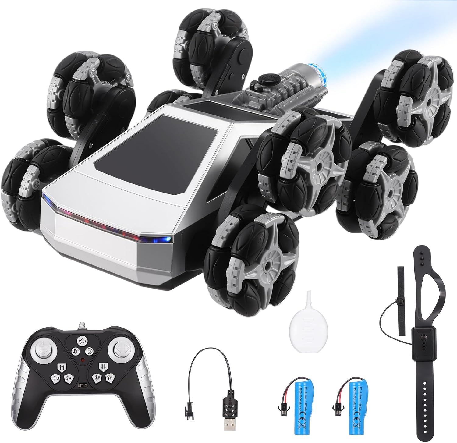 8WD Gesture Sensing RC Stunt Car, 8 Wheels Hand Controlled RC Stunt Car with Spray Light, Climbing Drift Remote Control Car Toys Birthday Gift for Boys 6-10 11 12