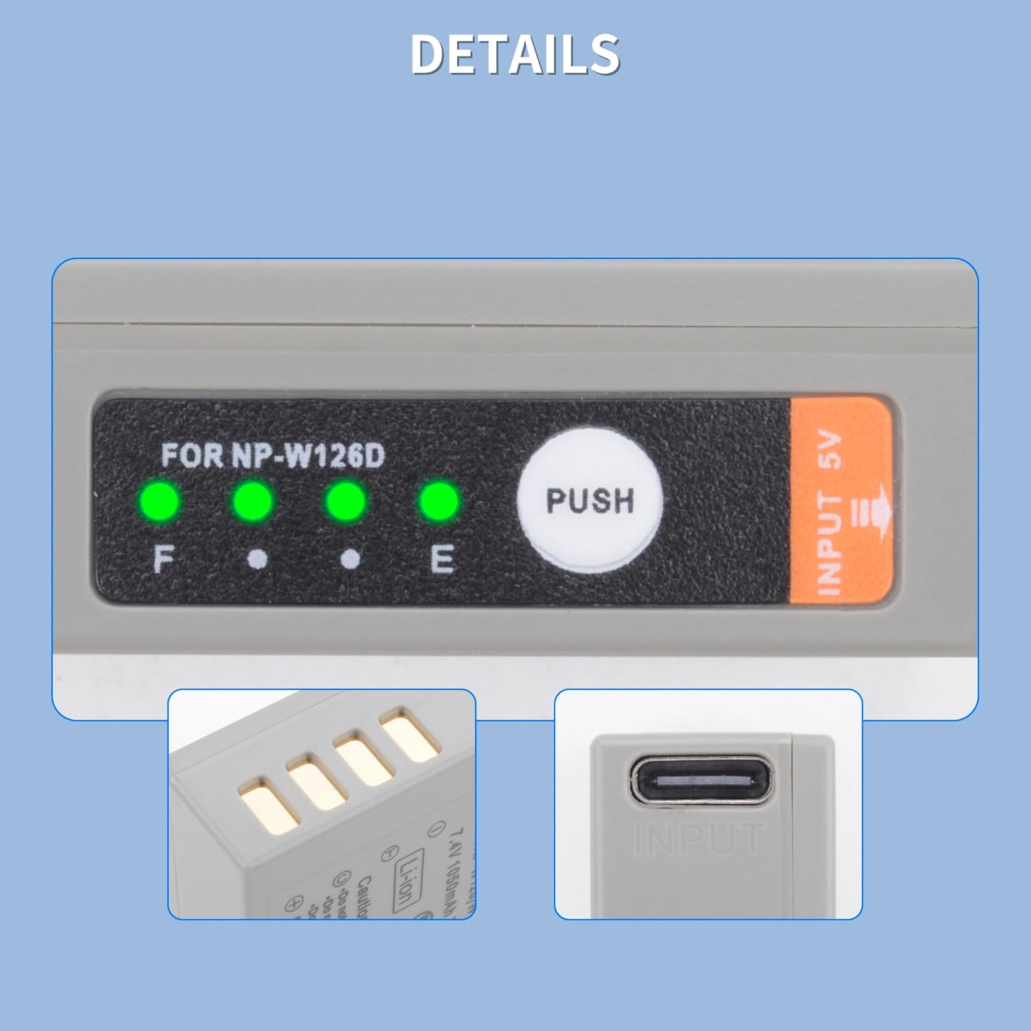 2 Pack NP-W126/W126S USB-C Charging Replacement Batteries, Camera Battery Fast Charging for Fujifilm XM5,X100V, X100VI, XS10, XT30 II, XE3, XE4, A5, X100F,X-Pro2, X-Pro3, X-T200 Cameras - Image 4