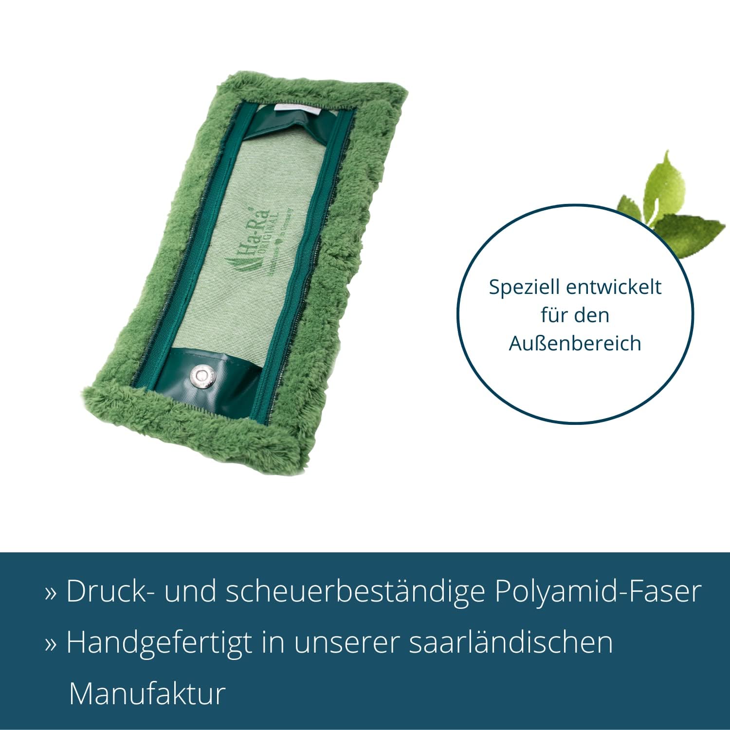 Ha-Ra Essuie-glace de sol en fibre de sol pour l'extérieur - Essuie-glace de sol durable pour le nettoyage des sols et des murs - Housse pour serpillère en 100 % polyamide - Résistant à la pression et à l'abrasion - Pour support en acier inoxydable 42