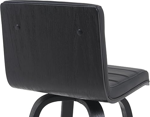 Miniatura 115 de Armen Living Vienna - Taburete giratorio de 26 pulgadas de altura de mostrador de piel sintética gris y madera de nogal Piel sintética