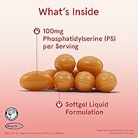 Vista 3 de Jarrow Formulas PS100 Phosphatidylserine 100mg, Dietary Supplement for Brain Health and Cognitive Function Support, 30 Softgels, Up to a 10-30 Day
