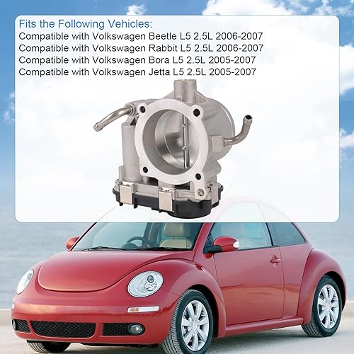Miniatura 3 de Cuerpo electrónico del acelerador compatible con Volkswagen Beetle Rabbit 2006-2007, Bora Jetta 2005-2007 L5 2.5L Reemplaza# 67-4013 07K133062B