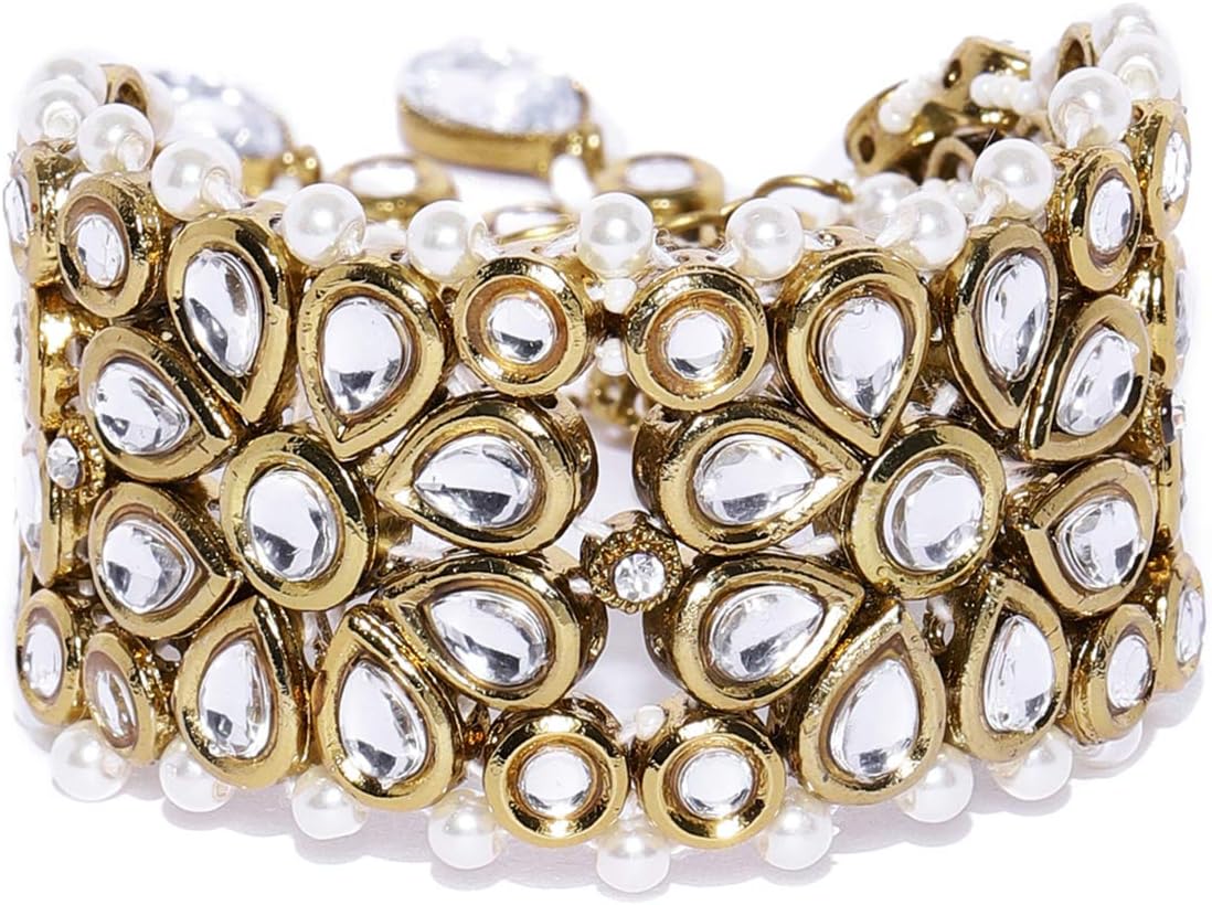 ZAVERI PEARLS Charm Bracelet For Women (Golden) (ZPFK8715)