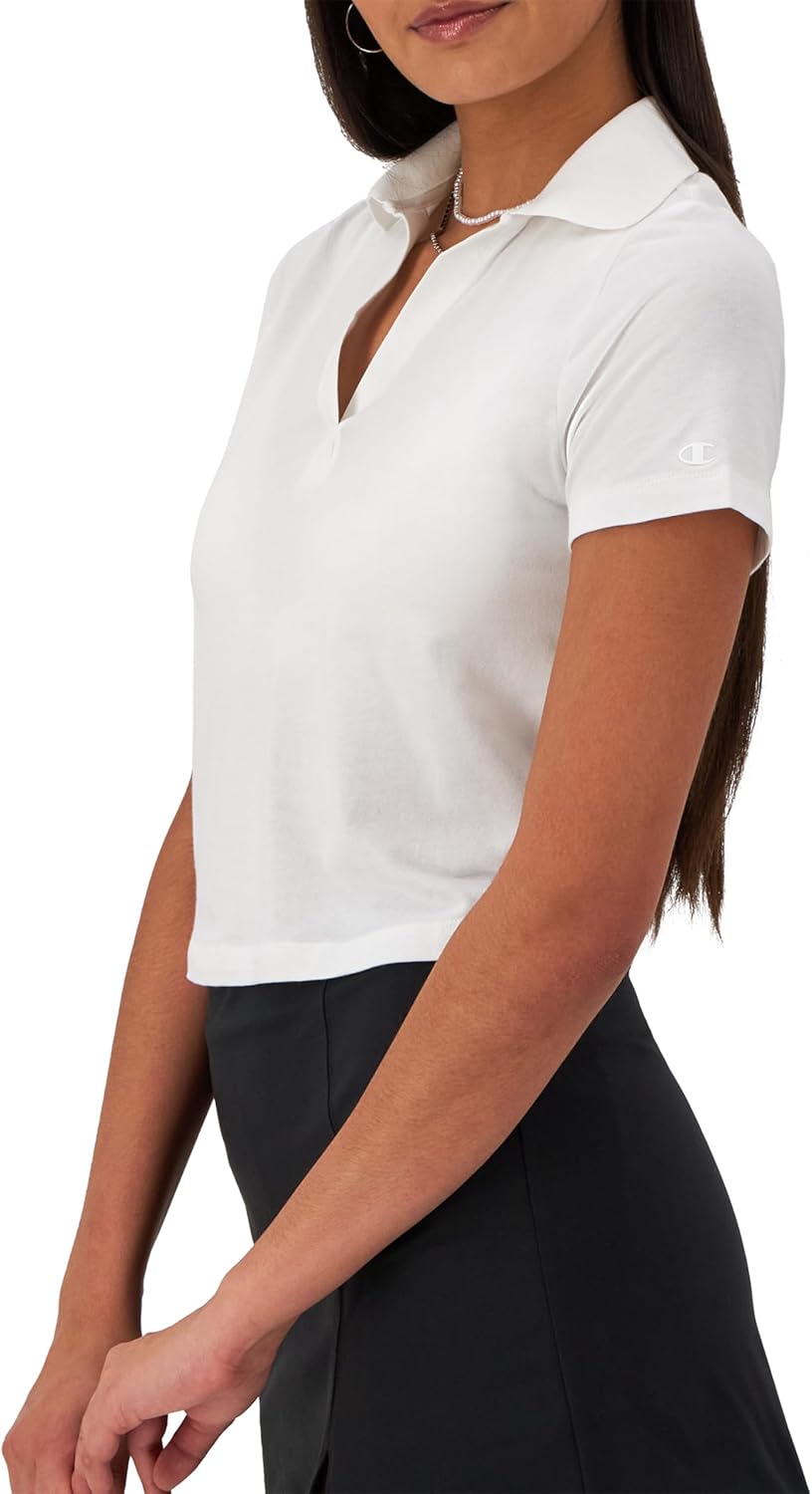 Champion Women's Polo, Moisture Wicking, Anti Odor, Slim Fit Polo T-shirt for Women