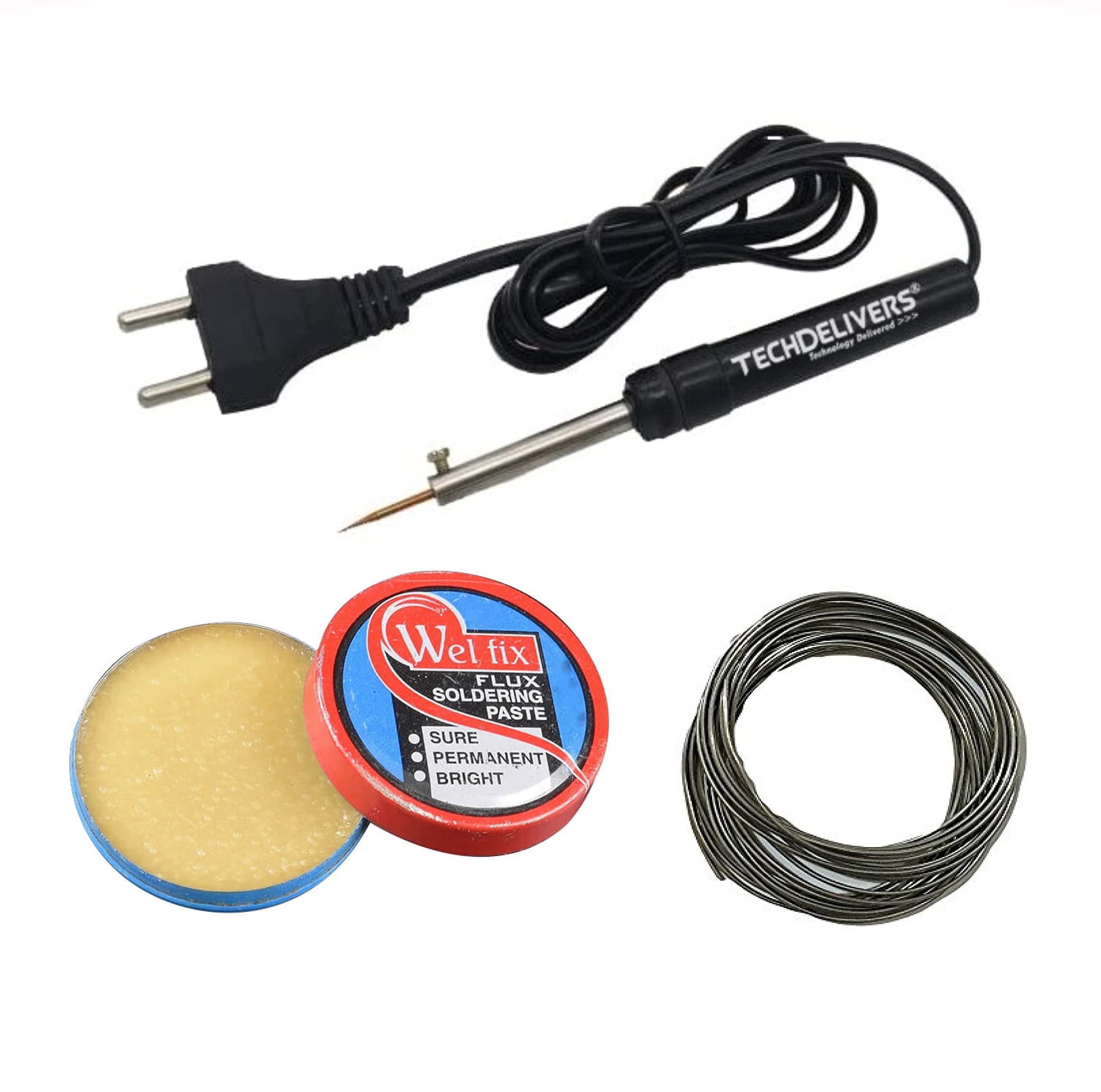 TECHDELIVERS® 8W Soldering Iron Kit 3 in one with Solder Wire and Paste (Pointed Tip) (B09D9KMKY6) Amazon Price History, Amazon Price Tracker