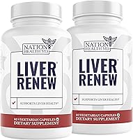 NationHealthMD Liver Renew: Liver Detox Cleanse & Repair Supplement with Milk Thistle, Artichoke, Turmeric - 120 Capsules