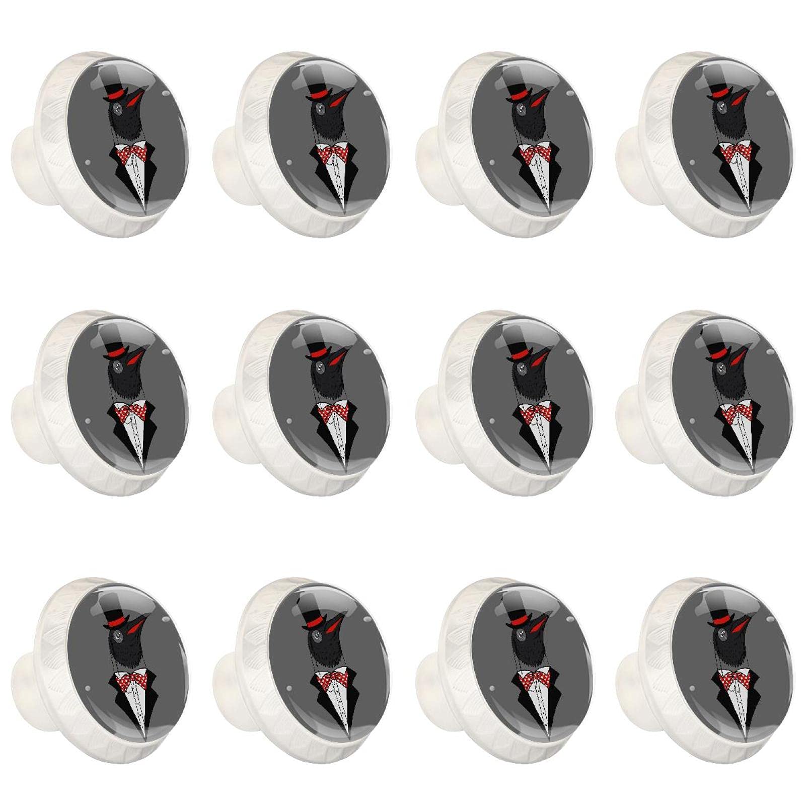 Boutons de meuble pingouin armoire placard tiroir commode poignée ronde 12 pièces