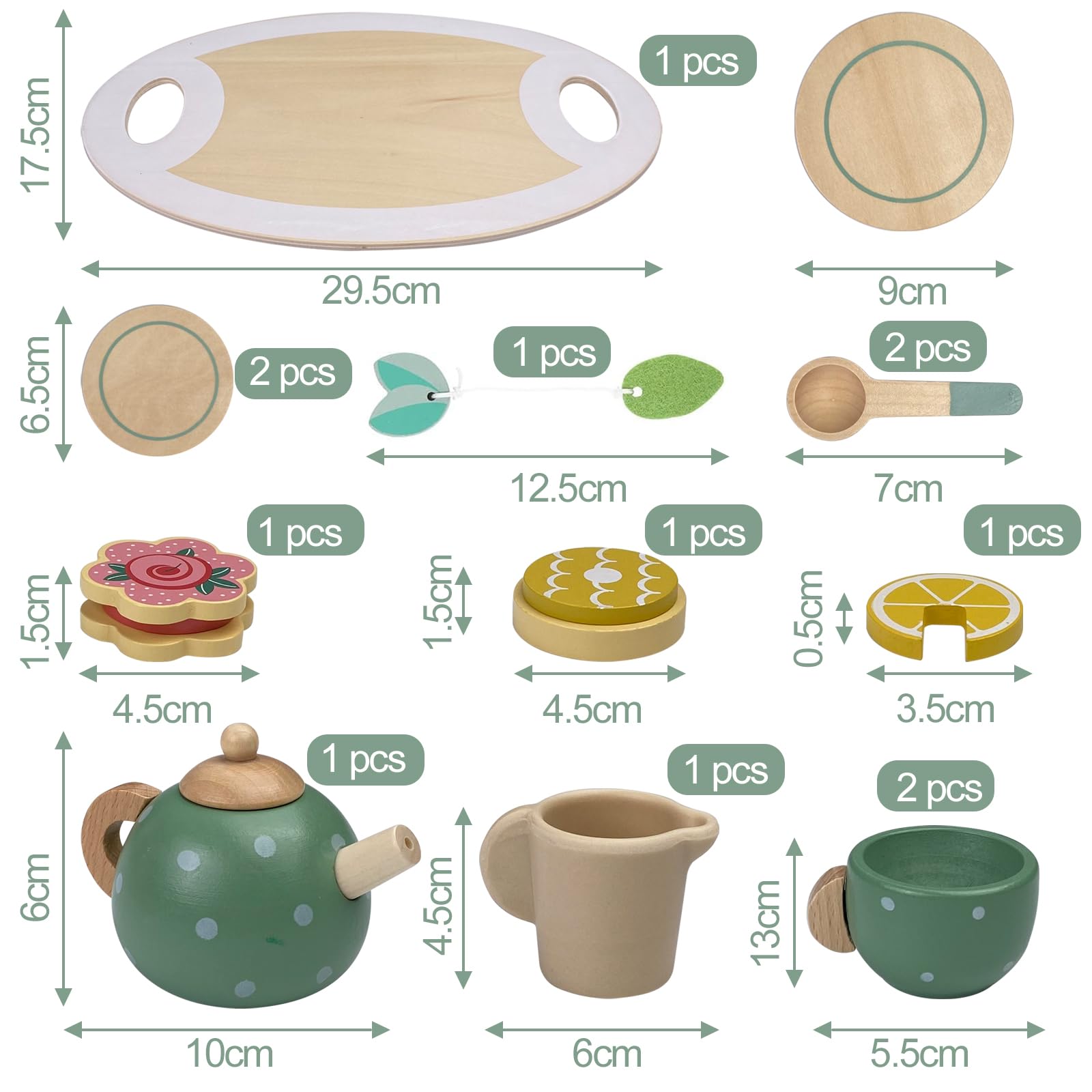 Little Dutch Theeservies - Hout | Houten Theeset voor Kinderen - Kids &Meer