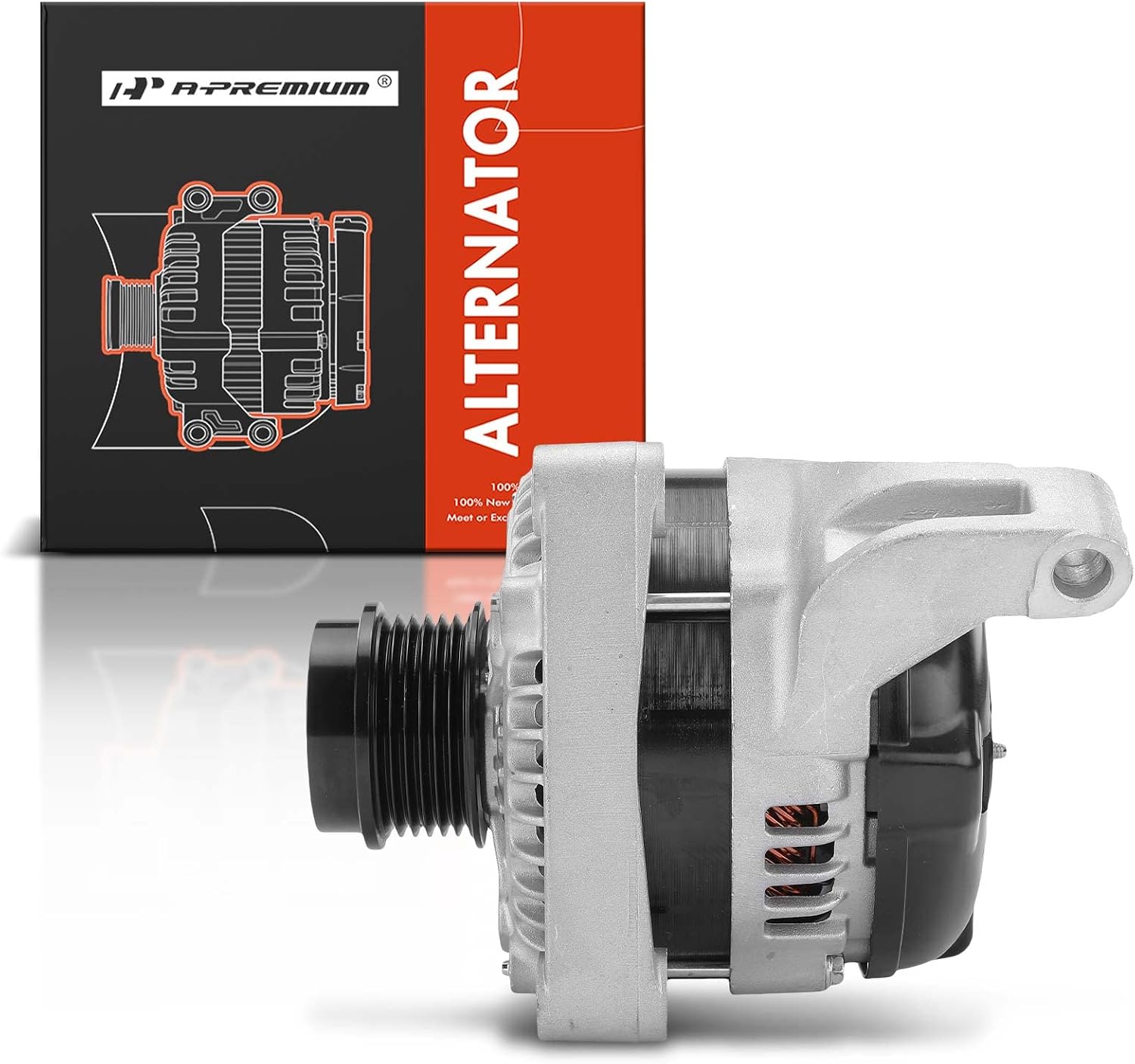 A-Premium Alternator Compatible with Jeep Liberty 2005-2006 L4 2.8L, 12V 150A 6-Groove Decoupler Pulley Clockwise