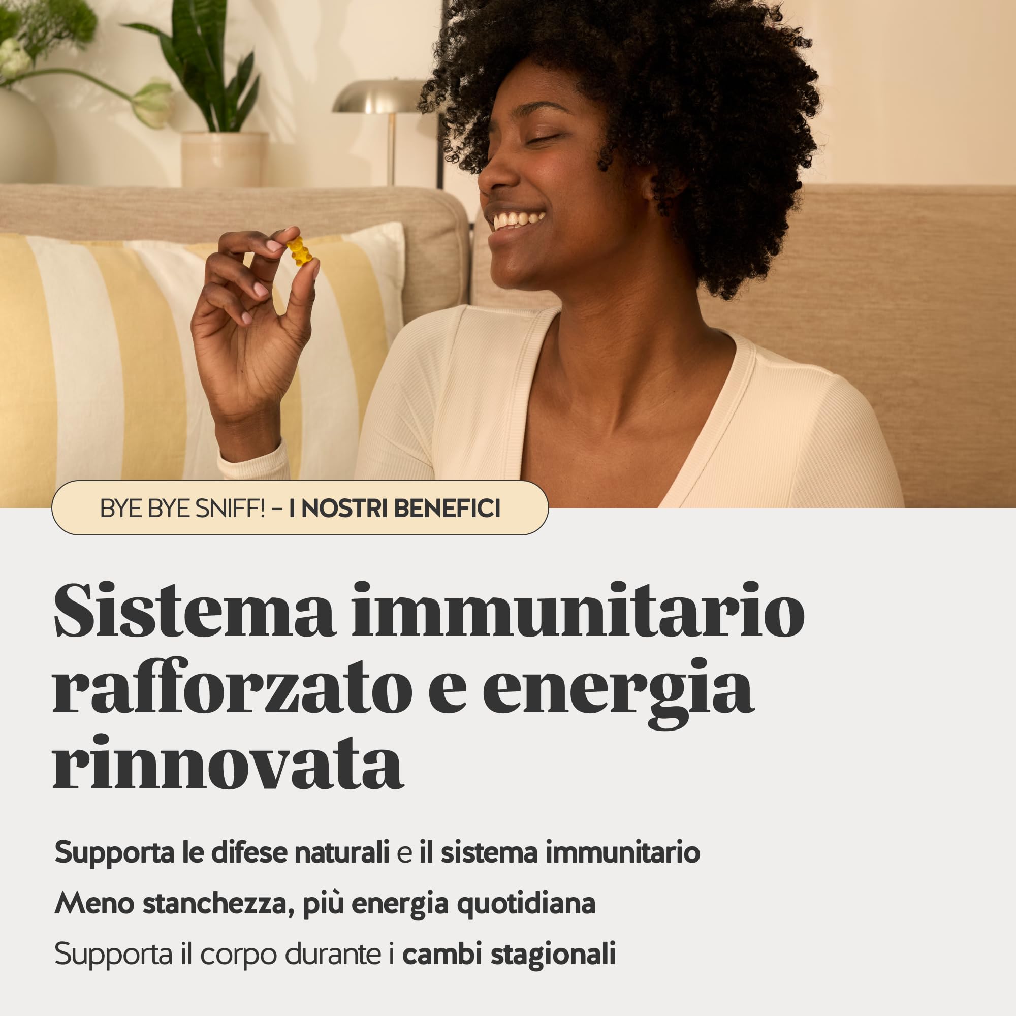 Quercetina e Bromelina - Cambio stagione e Prurito - Bye Bye Sniff Relief Complex - Vitamina C e Zinco - Sistema Immunitario e Stanchezza - 90 pezzi - Vegano, Sugar free - Bears with Benefits