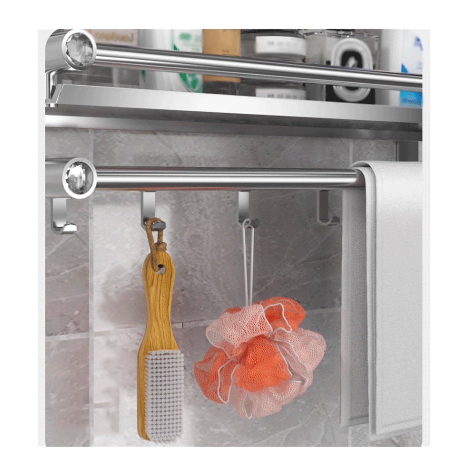 LUUYYI Mensola da bagno Scaffale portaoggetti da bagno Scaffale a parete monostrato in acciaio inox rack portaoggetti per tavolo da lavaggio prodotti per la cura della pelle, semplice scaffale