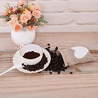 Vista 3 de Shallylu 50 bolsas de regalo de arpillera con cordón, bolsas de lino con cordón de arpillera, bolsas de joyería para bodas, cumpleaños, Navidad