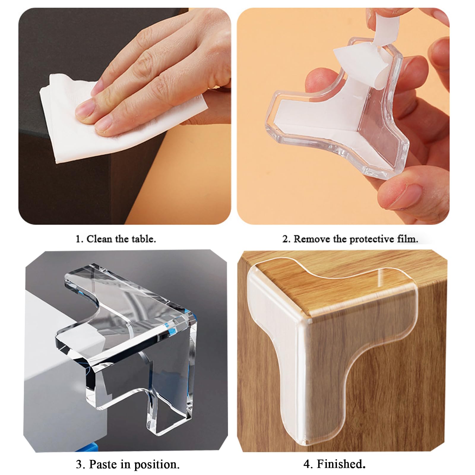 Meekye Lot de 20 protections d'angles pour bébé, souples autocollantes, protection des coins pour meubles