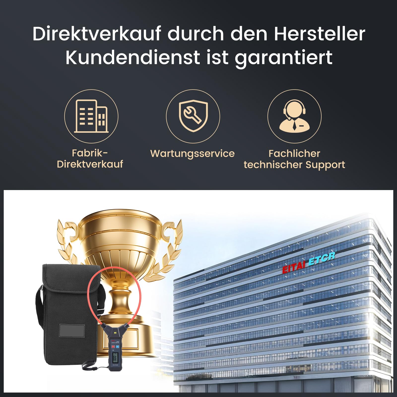 EITAI6900 Digitales Flexibles Stromzange, AC 0.00A-9999A, 640mm/Φ200mm, Hersteller-Direktvertrieb, Rogowski-Amperezange, Leckstromzange