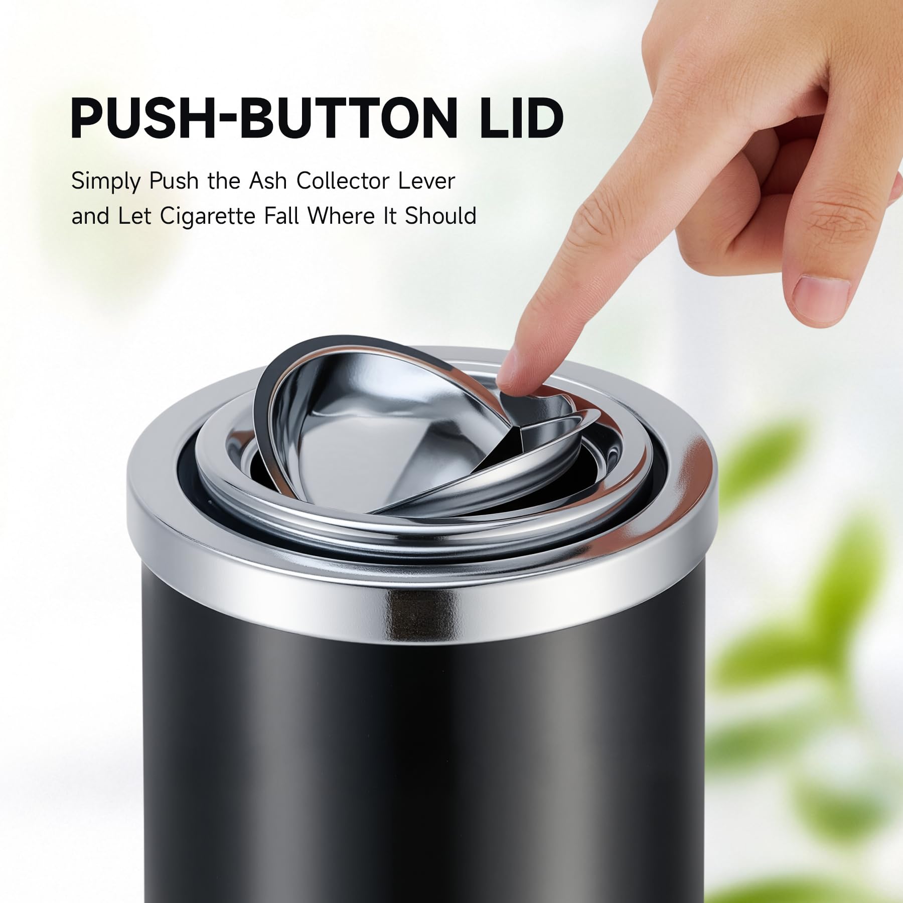 CO-Z Standing Ashtray With Trash Can, Indoor Outdoor With Lid