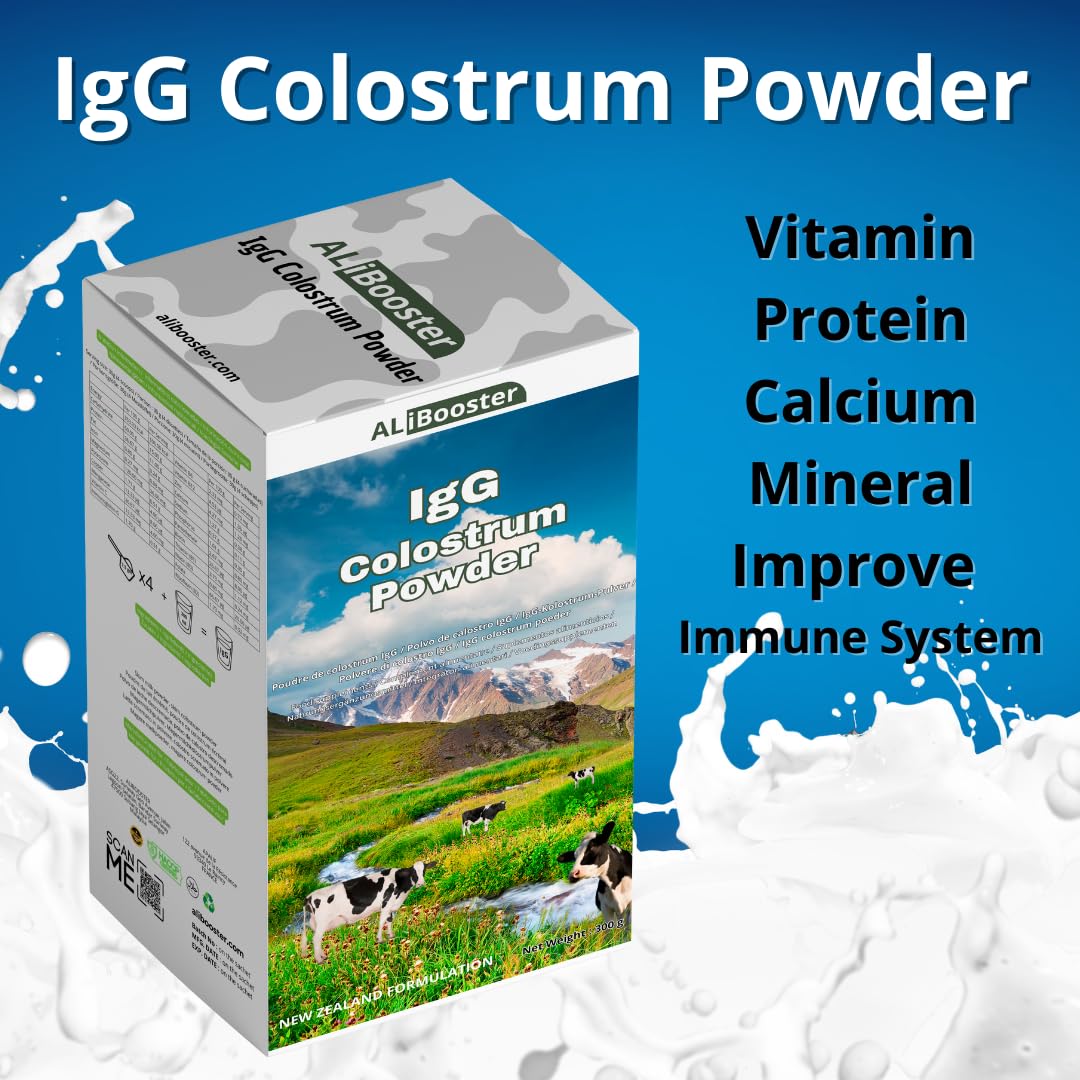 Calostro IgG en polvo 300 g - Mezcla de calostro y leche en polvo - Fuente natural de proteínas, calcio y minerales - Sin conservantes