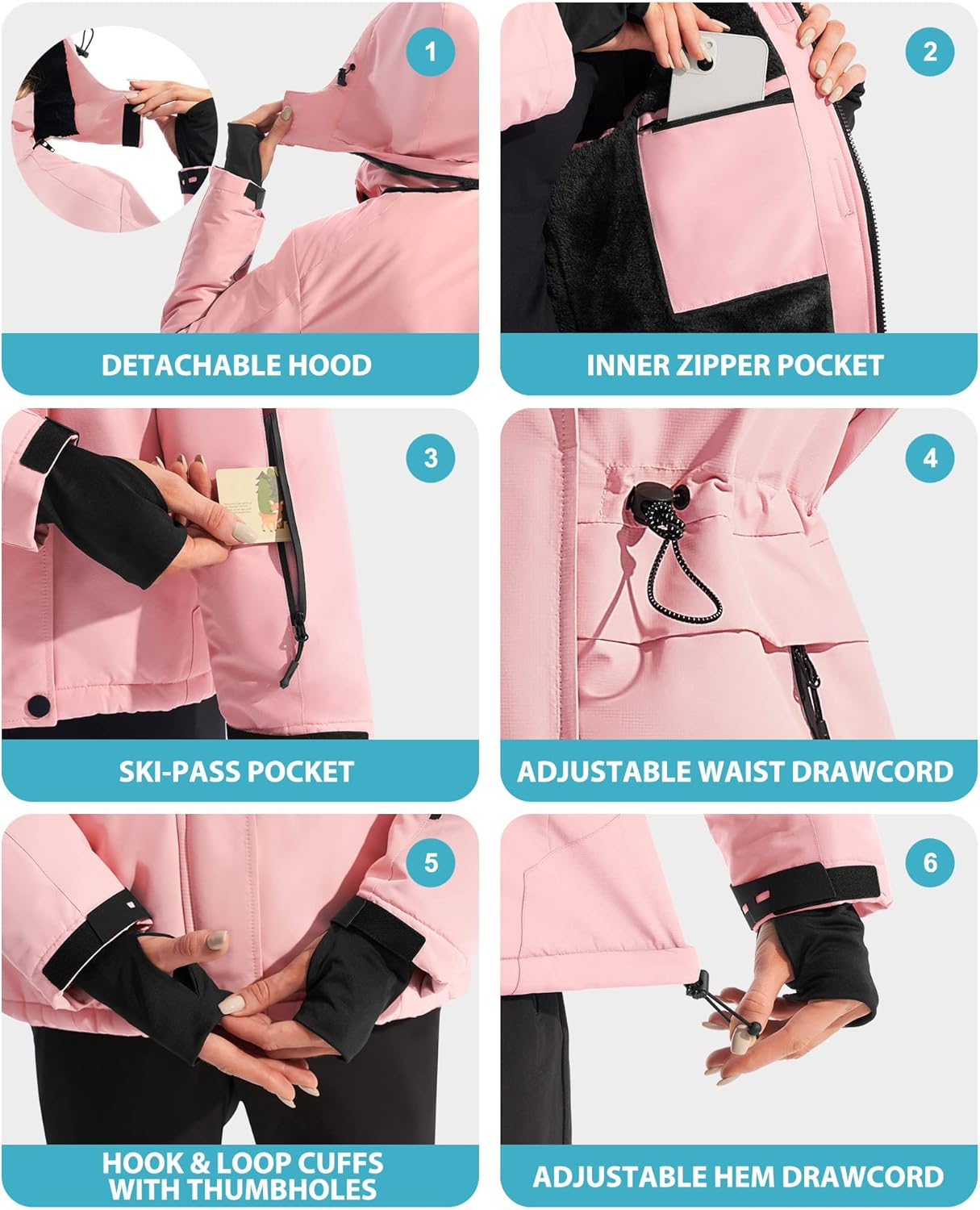 IUGA Waterproof Ski Jacket Women Warm Outdoor Winter Jackets Windproof Snowboard Winter Coats for Mountain Hiking - Image 3