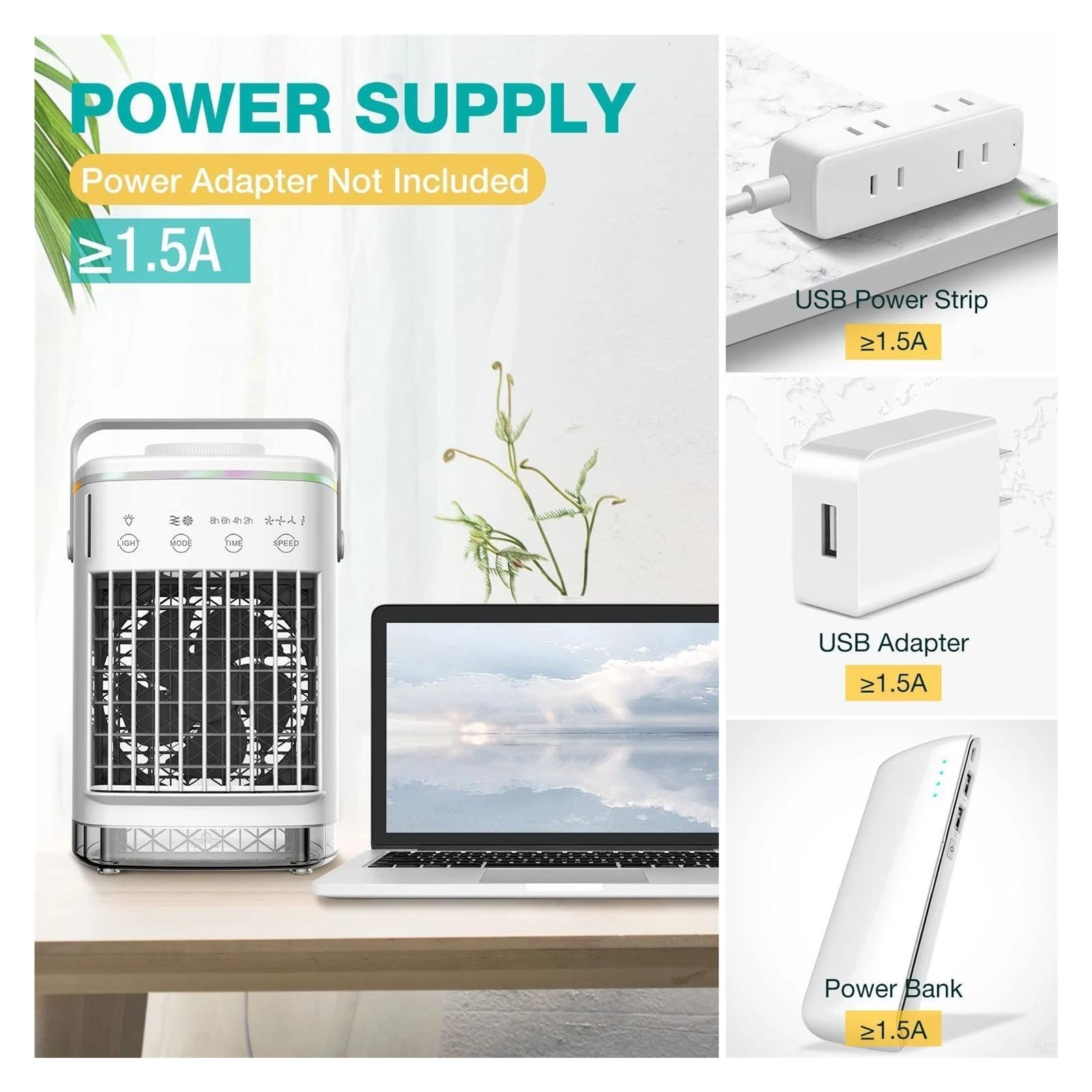 Przenośny klimatyzator Mini wentylator chłodnicy chłodnica powietrza USB klimatyzacja 3 prędkość biegu chłodzący nawilżacz do domowego biura Przepływ Powietrza Komfort Orzeźwiająca Bryza
