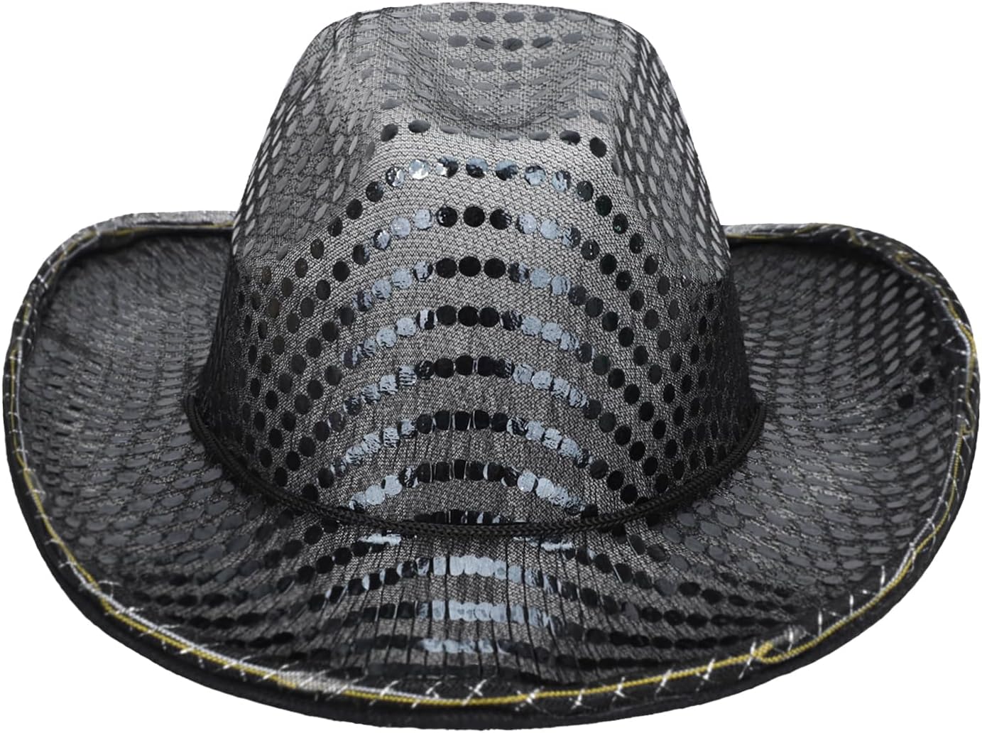 Shiny Sequin Light Up Cowboy Hat Flashing Western Cowgirl Hat Vintage Dance Ball Disco Jazz Hats Party Costume for Men Women - Image 7
