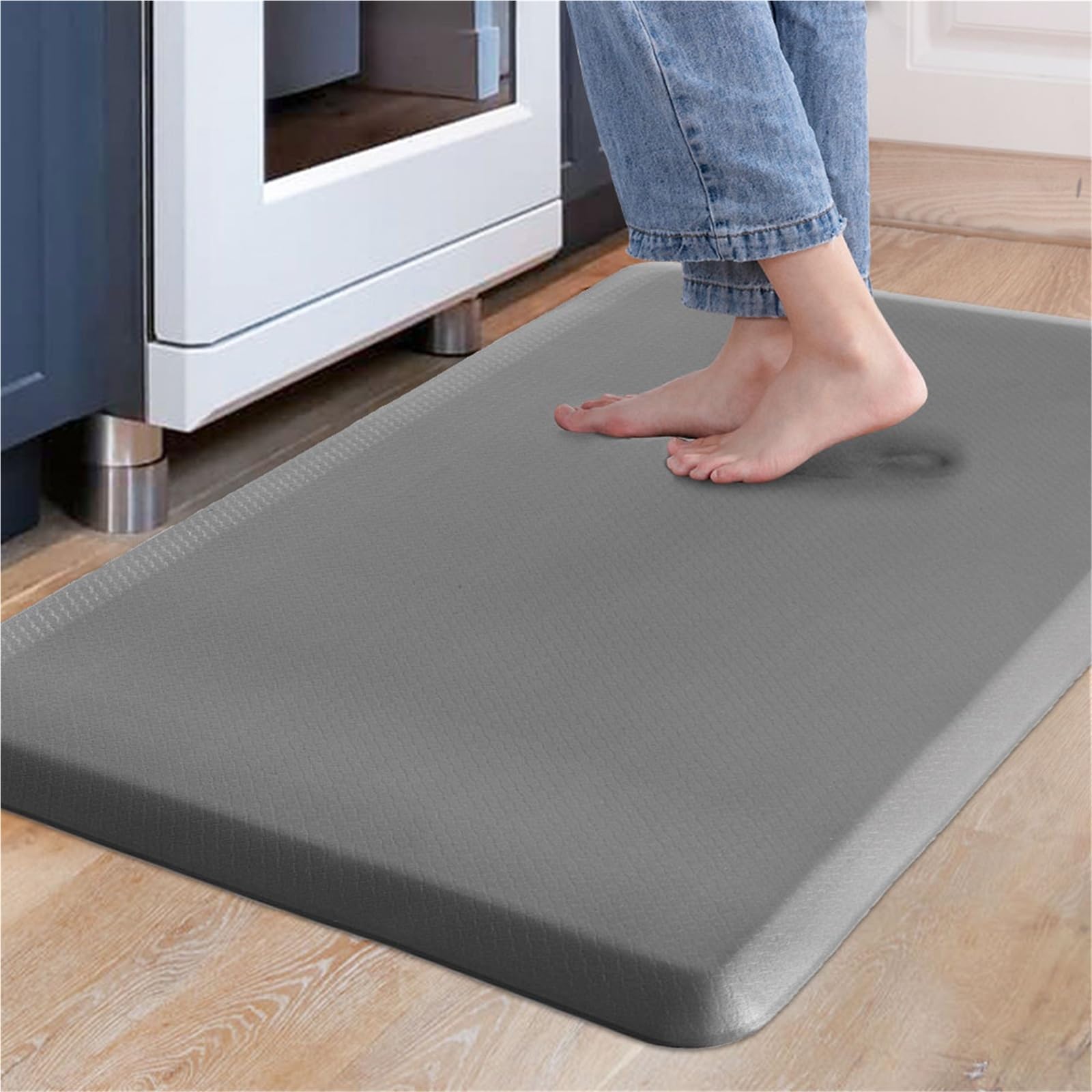 Tapis anti-fatigue en PVC imperméable antidérapant de cuisine, tapis de bureau ergonomique (44 x 152 cm)