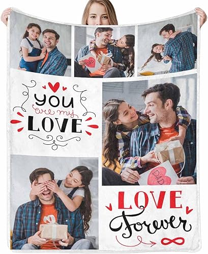 Miniatura 10 de Manta de música personalizada con código de Spotify con foto, manta de texto personalizada para parejas, enamorados, regalos conmemorativos para