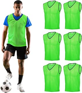 GSi Mesh Sports Training Bibs/Pinnies/Scrimmage/Vests for Soccer, Basketball, Football, Volleyball and Other Team Games (Pack of 6)