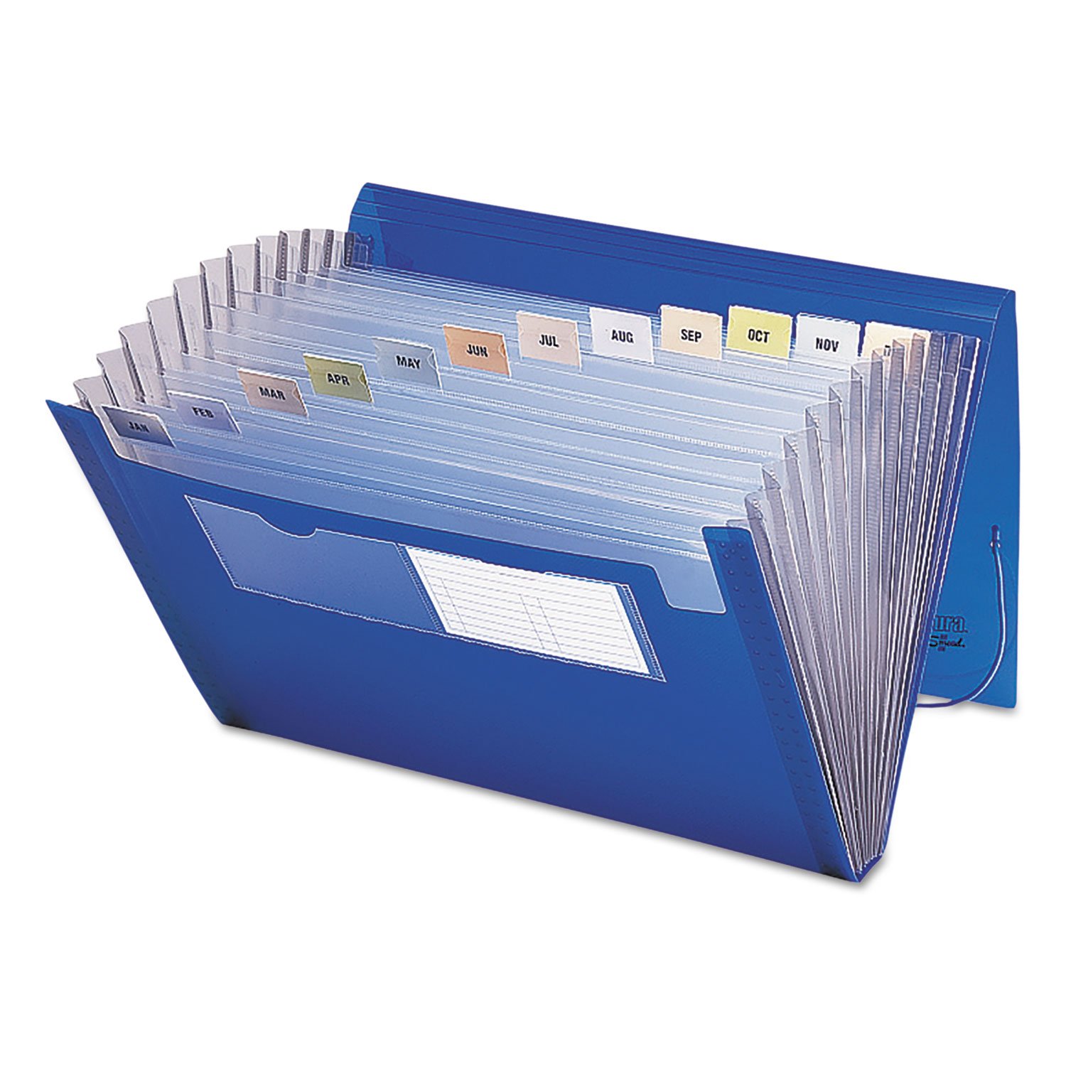Smead Poly Expanding File, 12 Pockets, Flap and Cord Closure, Letter Size, Blue (70876)