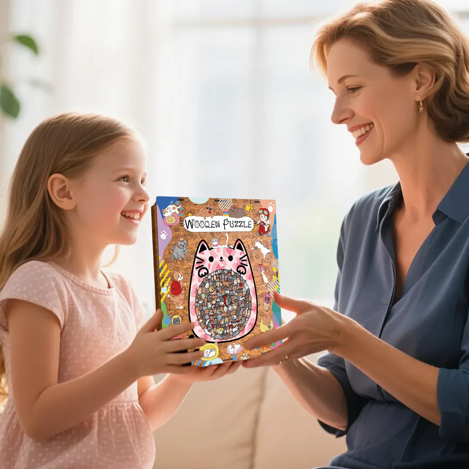 Puzzles en Bois pour Adultes Jouet D'Interaction Parent-Enfant Et