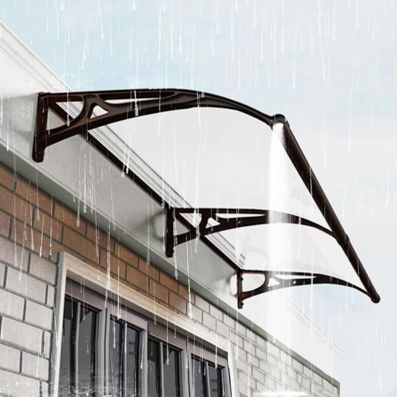 Auvent de porte d'entrée imperméable en polycarbonate pour abri de jardin