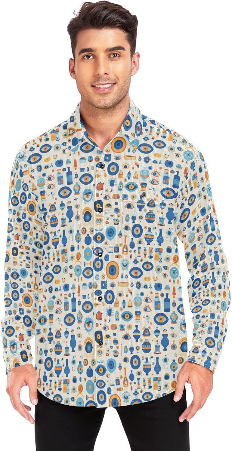 KLL Abstract Evil Eye White Womens Men's Slim Fit Rugby Shirts Sports Long Sleeve Blouse
