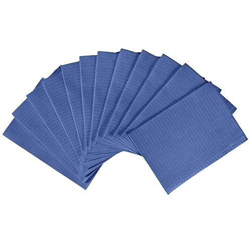 Miniatura 34 de JMU 2500 baberos dentales, 2 capas de pañuelo 1 capa de película, baberos dentales desechables a granel, 13 x 18 pulgadas, baberos para tatuajes,