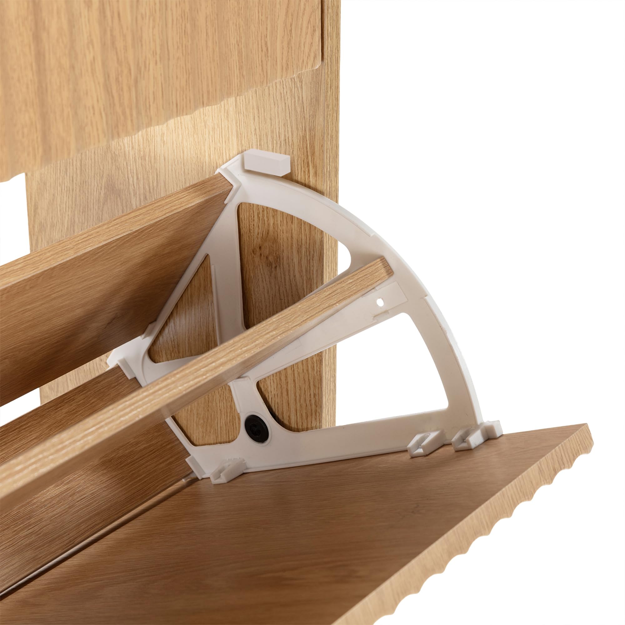 HOMN LIVING Mueble Zapatero Lluvia 4 Puertas Color Roble, 66 cm (Ancho) 24 cm (Profundo) 150 cm (Altura)