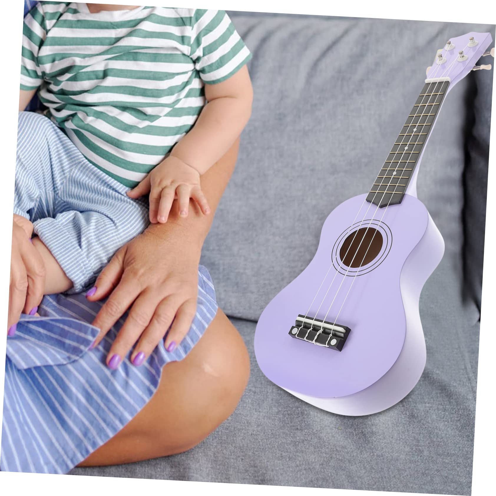 21 Zoll Violette Holz Ukulele Spielzeug für Kinder Frühe Bildung | Ukulele für Kinder, Musikalisches Lernspielzeug, Abgerundete Kanten ohne Grate, Geschenk