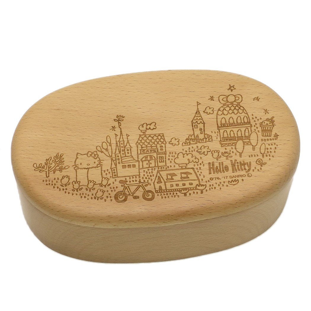 ハローキティ　木製　レトロ　サンリオ　ボックス レア》ハローキティ サンリオ 収納ボックス キャスター付 木製