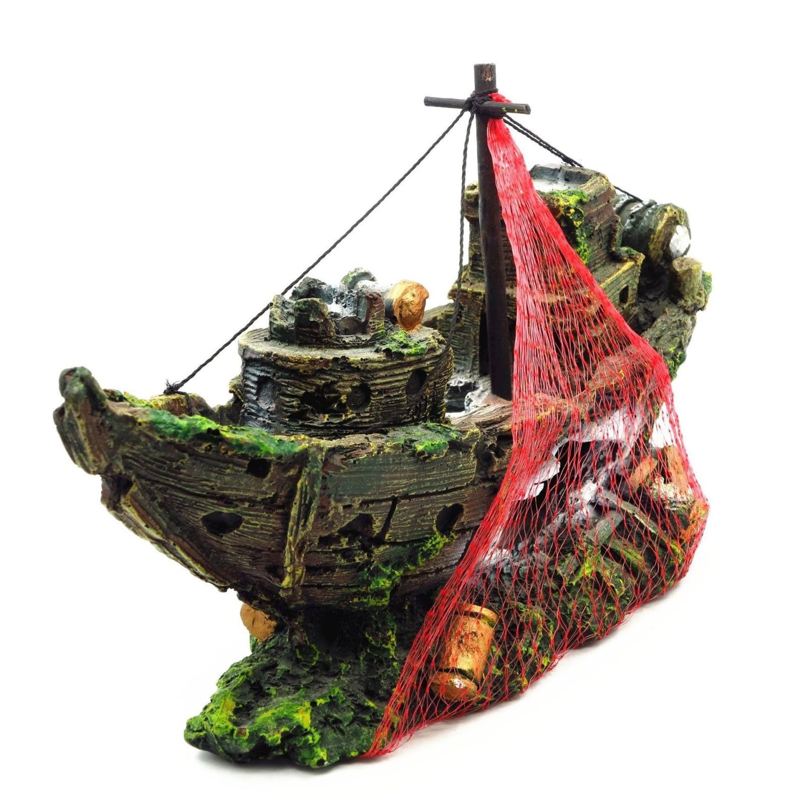 Aquascaping - Simulation de bateau en résine - 24,5 cm - Décoration pour aquarium