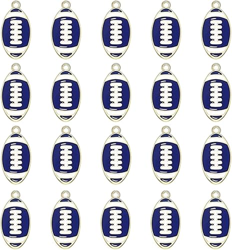 20 piezas de dijes deportivos de esmalte, colgantes de baloncesto y béisbol para hacer joyas, dijes de juego de pelota con strass, dijes de softball