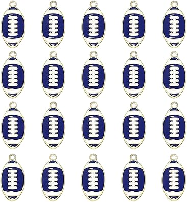 20PCS Sports Charms Enamel Basketball Baseball Pendant Charms for Jewelry Making Rhinestone Ball Game Softball Charms for Necklace Bracelet Earrings DIY Crafts