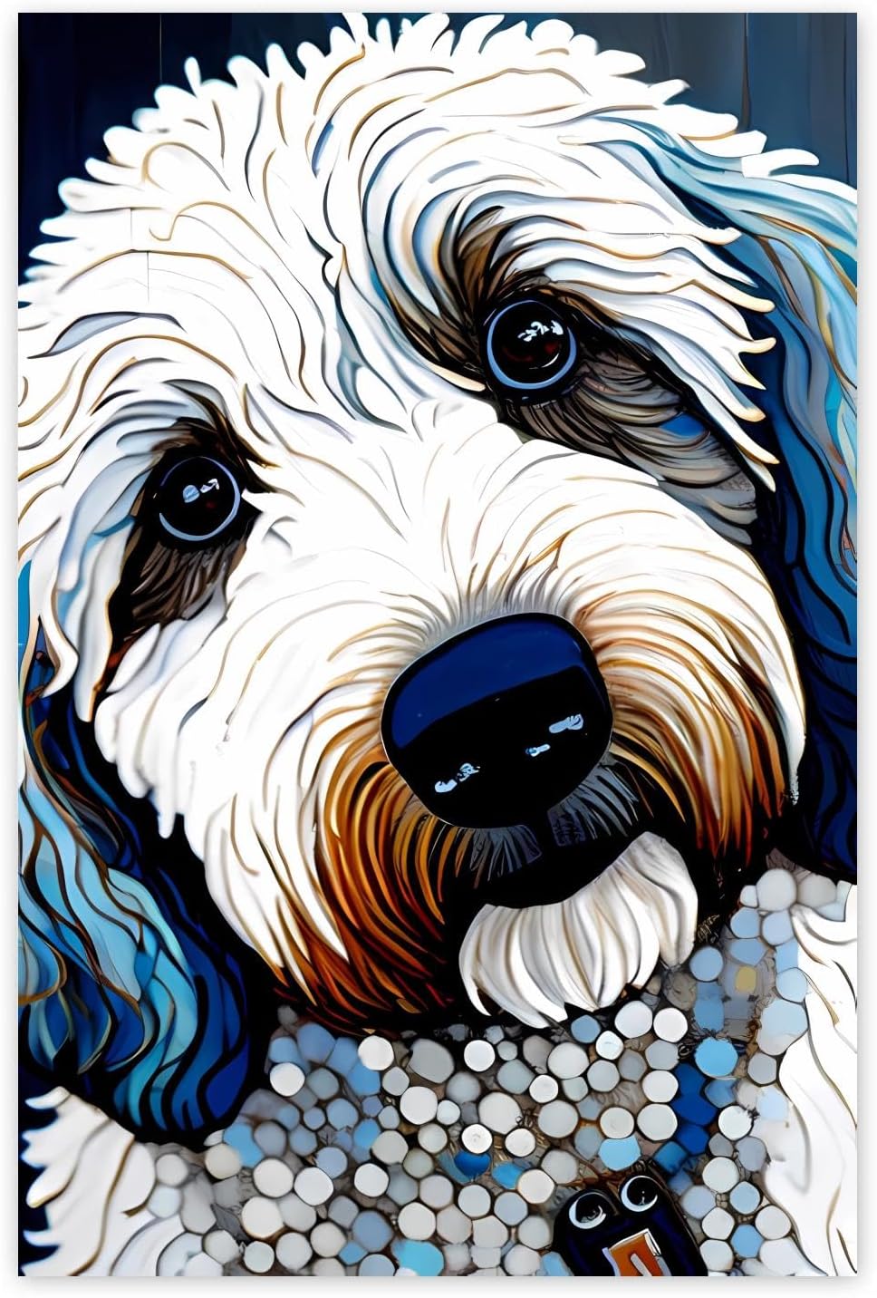 Worihut 5D Diamonds Painting Kits for Adults, Dog DIY Full Round Diamond Art Cross-Stitch Perfect for Hotel and Bar Decor Holiday Birthday Gifts 16x20 Inch